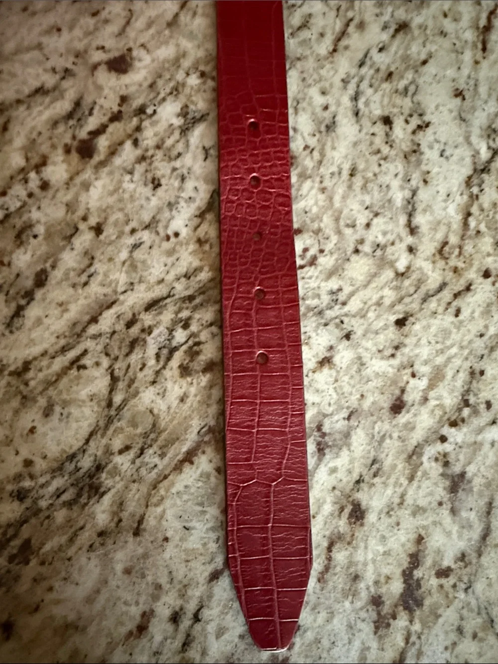 rag & bone Boyfriend Belt Leather Rouge Croc-Embossed w/Textured Silver Buckle M